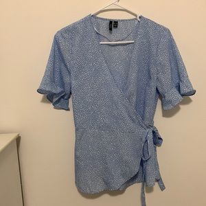 Vero Moda wrap blouse with front tie